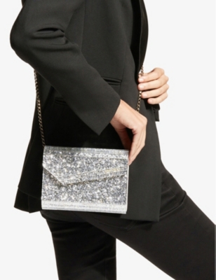 Jimmy Choo Womens Champagne Candy Glittered Clutch In Champagne