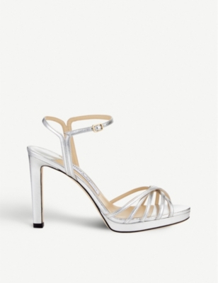 silver designer heels