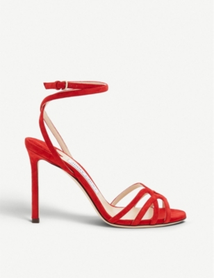 JIMMY CHOO: Mimi 100 suede heeled sandals