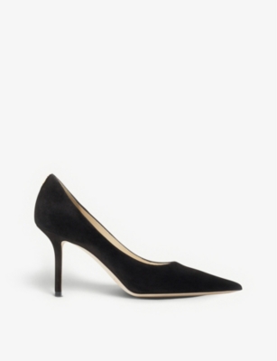 Jimmy Choo Love Pointed-toe Suede Heels In Black