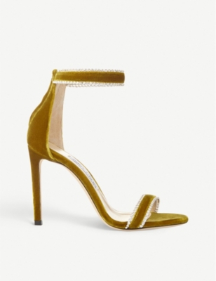 JIMMY CHOO Dochas 100 velvet heeled sandals Selfridges