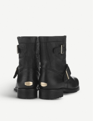 jimmy choo youth leather biker boots