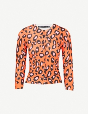 KAREN MILLEN - Leopard-print jersey cardigan | Selfridges.com