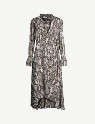 karen millen snake print wrap dress