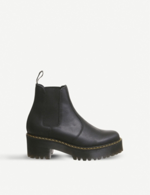 Dr martens rometty black store leather heeled chelsea boots