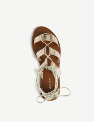 aldo gold flip flops