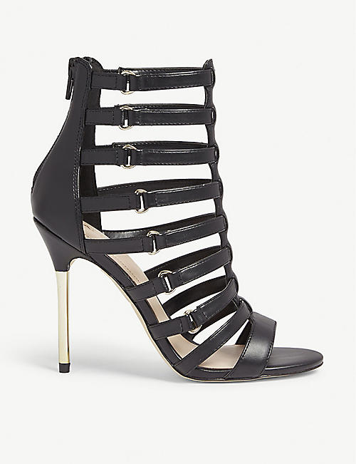 ALDO: Unaclya caged faux-leather heel sandals&nbsp;