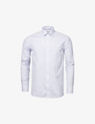 ETON: Slim-fit dot-print cotton-poplin shirt