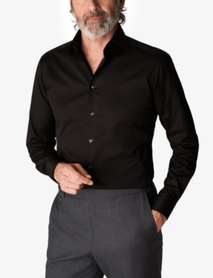 ETON: Signature pleated-cuff regular-fit cotton-twill shirt