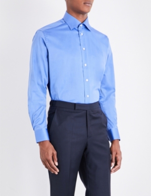 ETON: Signature pleated-cuff regular-fit cotton-twill shirt