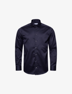 ETON: Signature pleated-cuff regular-fit cotton-twill shirt