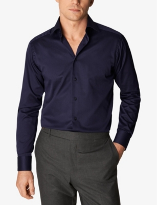 ETON: Signature pleated-cuff regular-fit cotton-twill shirt