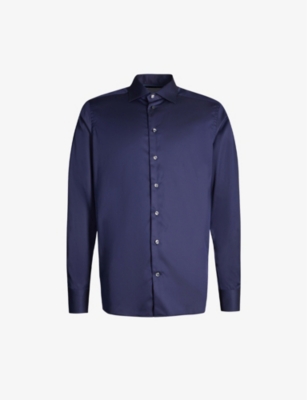 ETON: Signature pleated-cuff regular-fit cotton-twill shirt