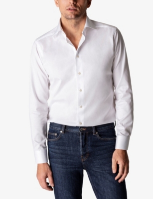 ETON: Signature pleated-cuff regular-fit cotton-twill shirt