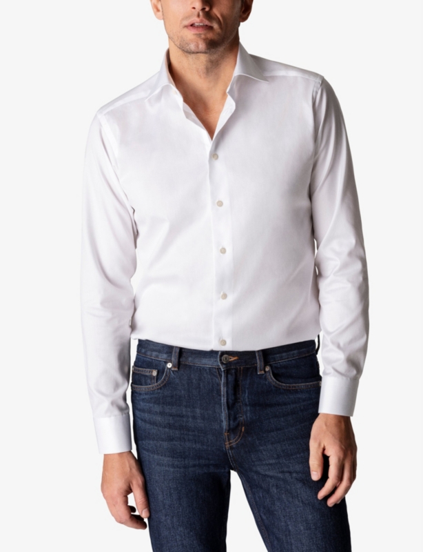 Signature pleated-cuff regular-fit cotton-twill shirt
