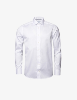 ETON: Signature pleated-cuff regular-fit cotton-twill shirt