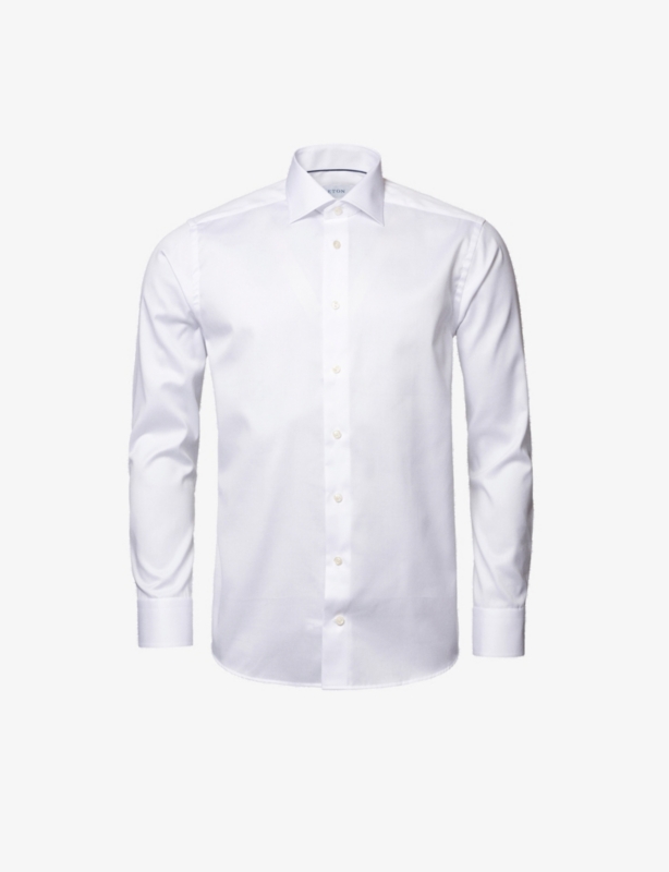 Signature pleated-cuff regular-fit cotton-twill shirt