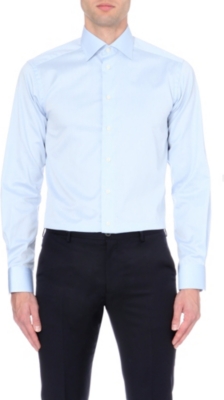 Eton Slim-fit Cotton-twill Shirt In Blue