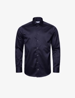 Eton Slim-fit Cotton-twill Shirt In Navy Blue