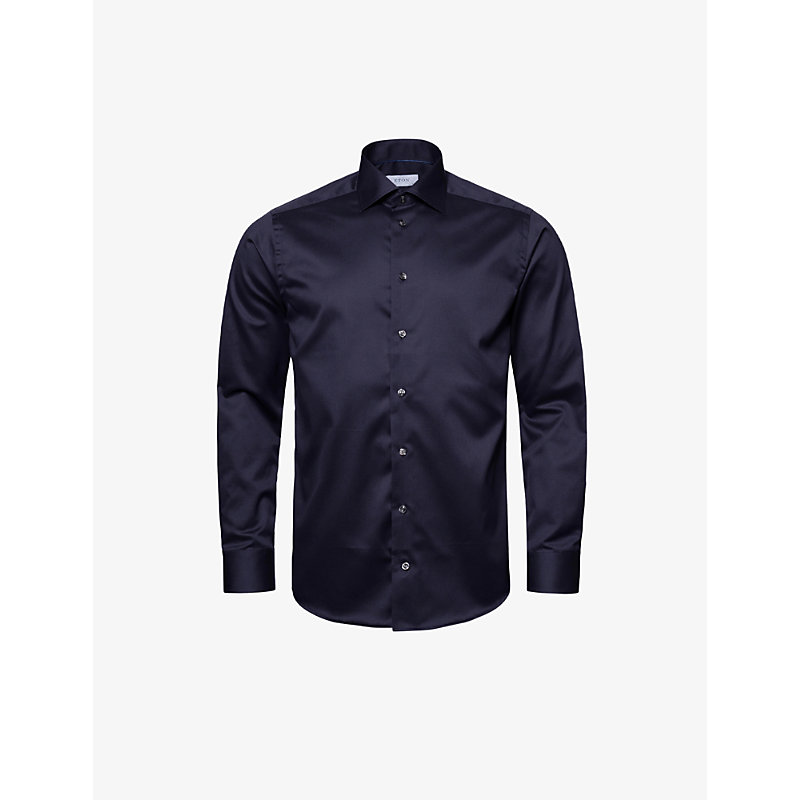Eton Slim-fit Cotton-twill Shirt In Navy Blue