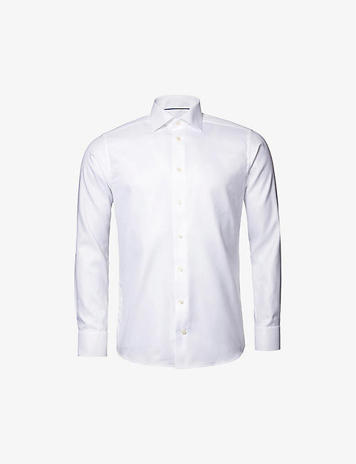 ETON：现代款单层袖口斜纹棉衬衫