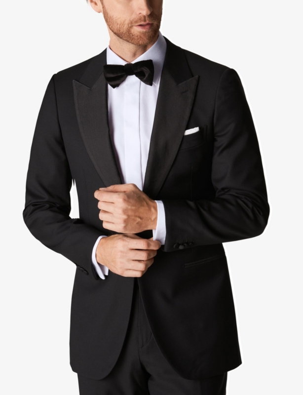Long-sleeved convertible-cuff regular-fit cotton dress shirt