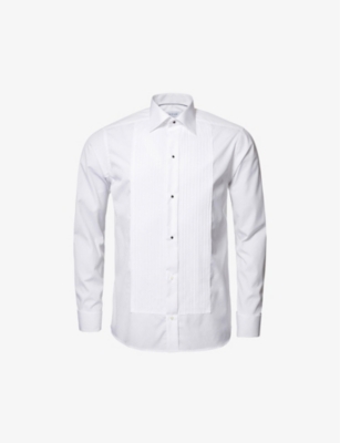 Eton Slim Fit Twill Double Cuff Shirt White at