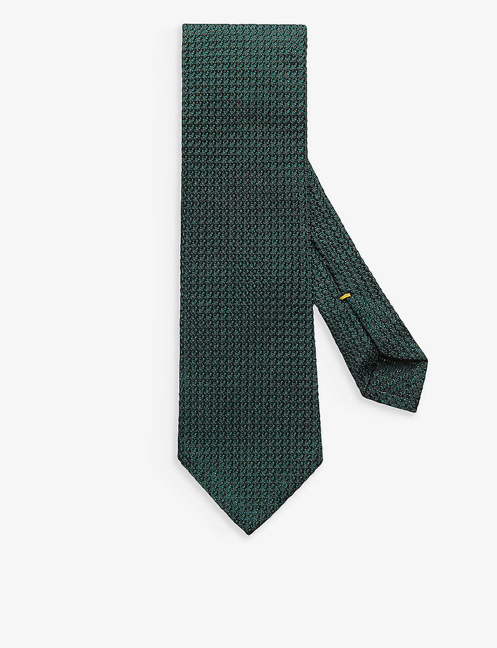 Eton Mens Dark Green Textured Woven Silk Tie