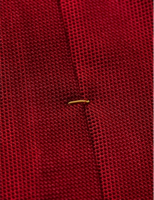 Eton Mens Dark Red Geometric-weave Silk Tie In Dark Red