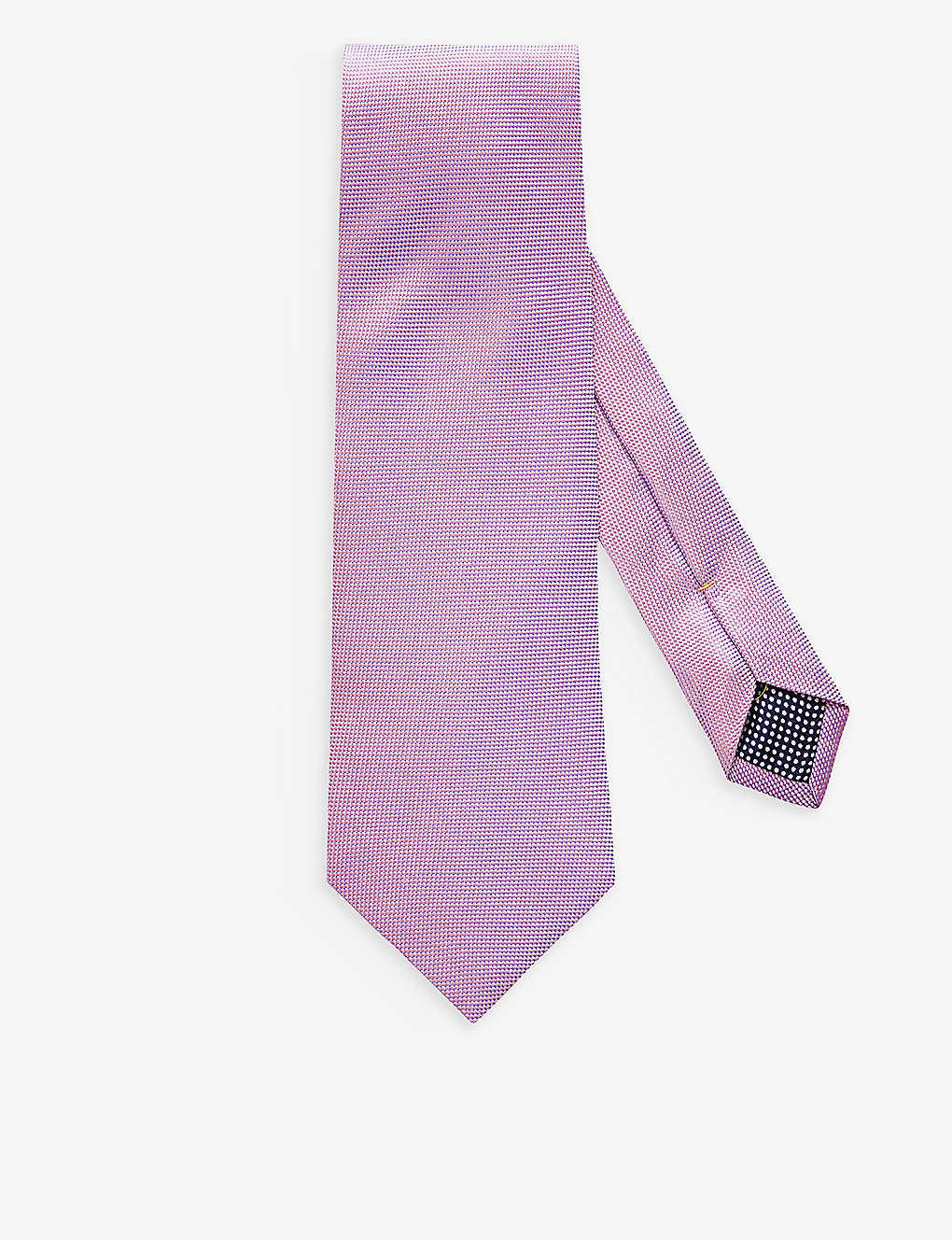 Eton Mens Pink Geometric-weave Silk Tie