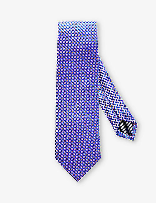 ETON: Geometric-pattern silk tie