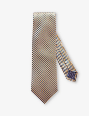 ETON: Geometric-pattern silk tie