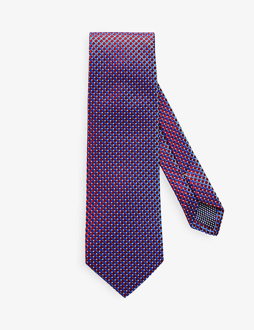 Eton Mens Red Geometric-pattern Silk Tie