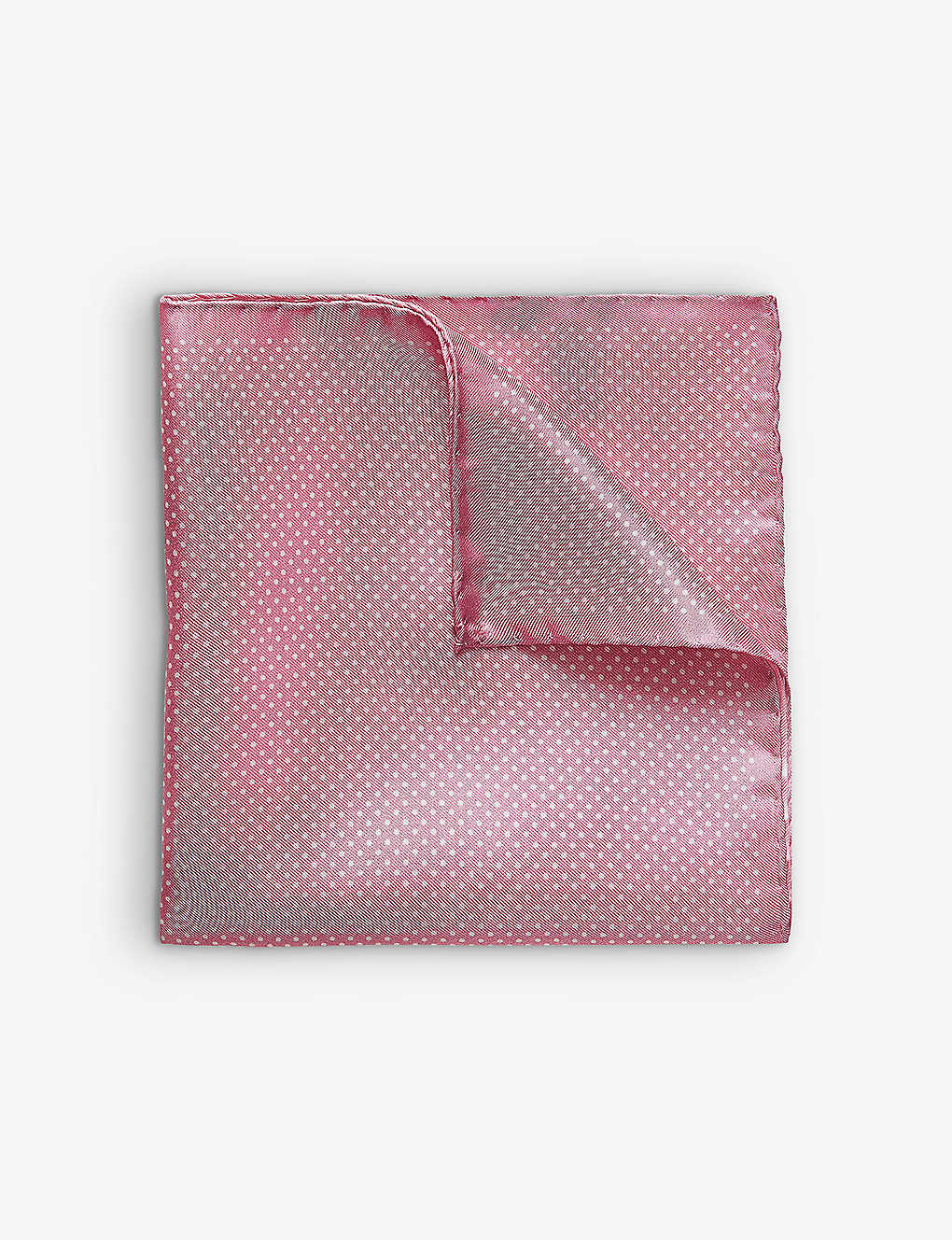 Eton Mens Pink Polka-dot Silk Pocket Square