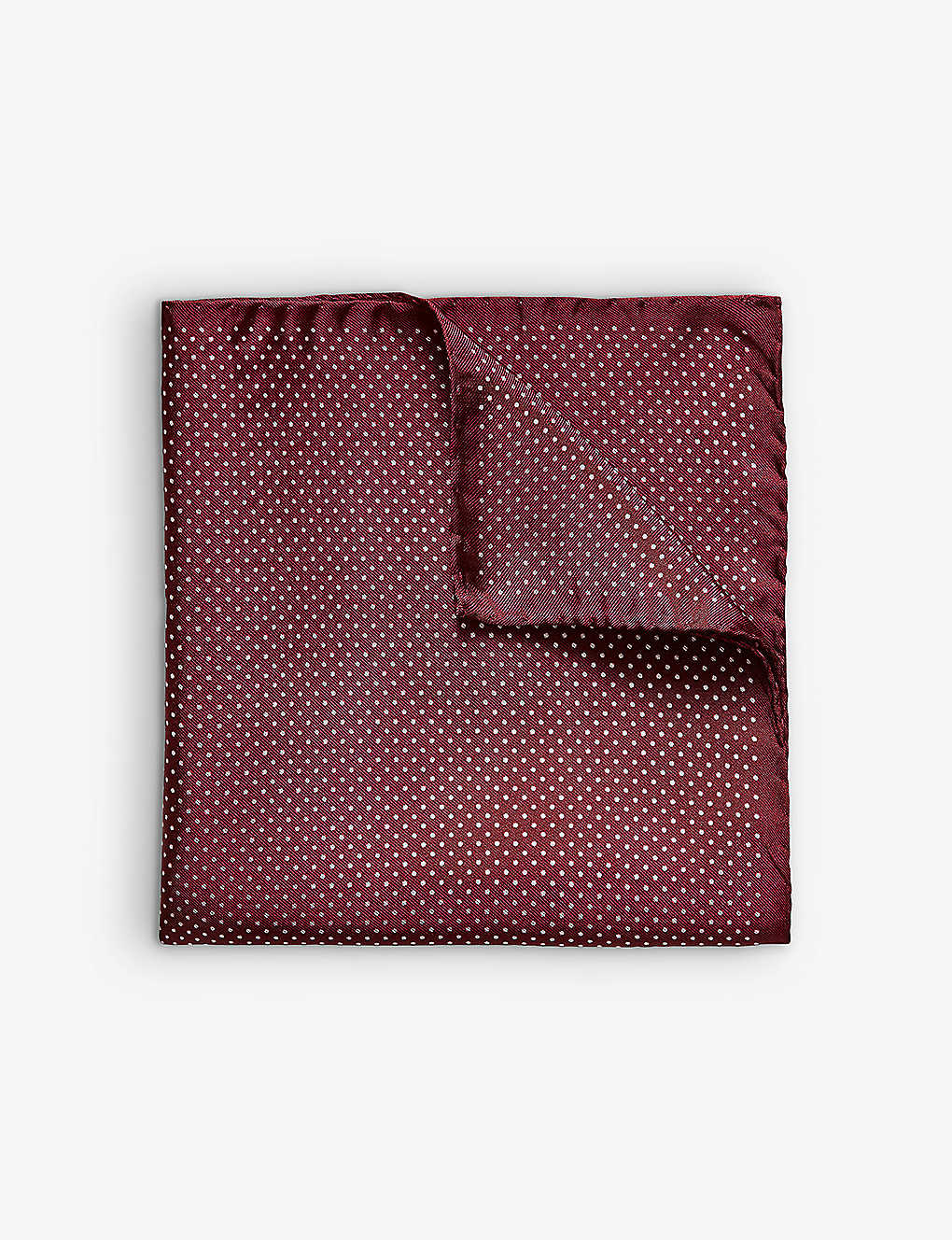 Eton Polka Dot Silk Pocket Square In Red