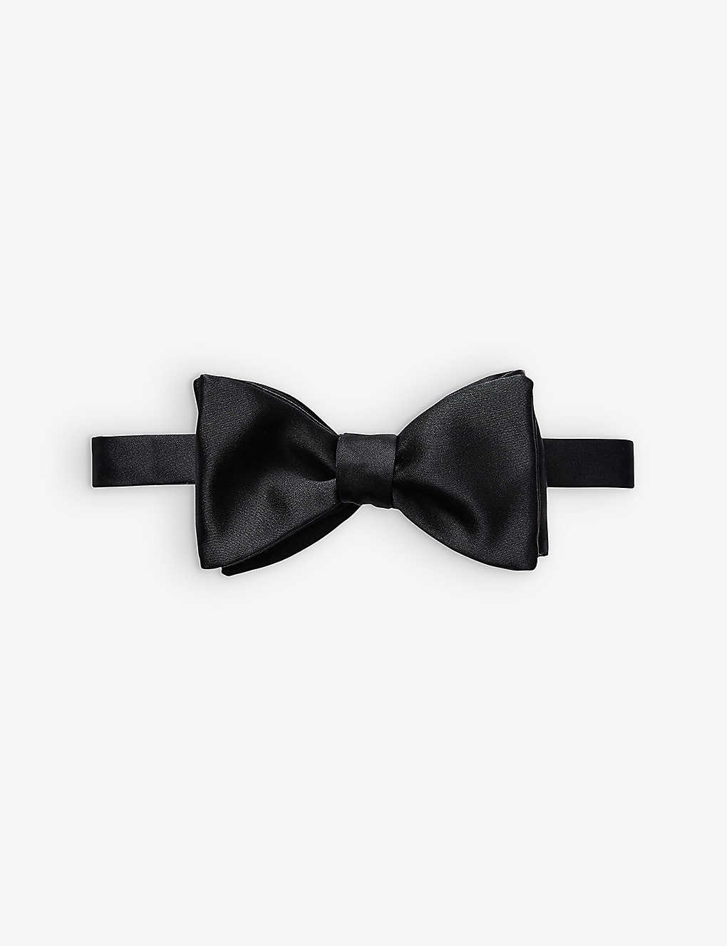 Shop Eton Mens Black Evening Tied Silk Bow Tie