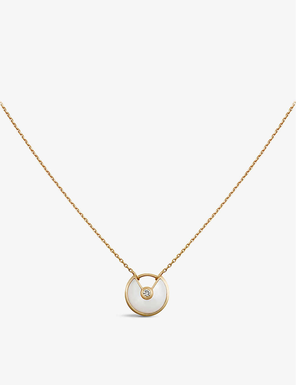 Cartier Women's Amulette De 18ct Yellow-gold, Mother-of-pearl And Diamond Necklace