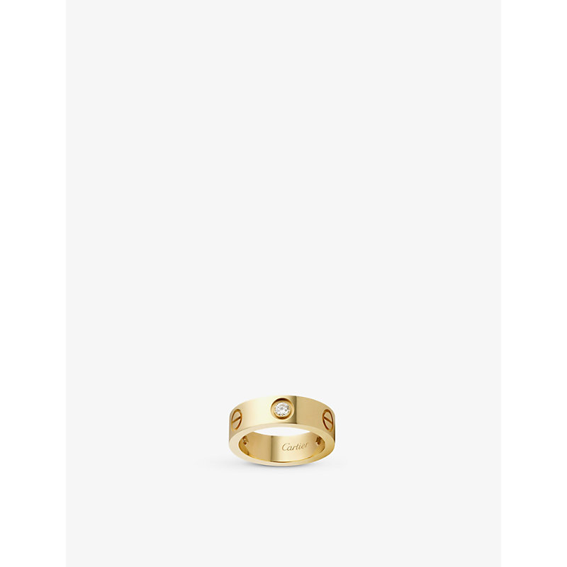 Shop Cartier Womens Yellow Love 18ct Yellow-gold And 3 Diamonds Ring