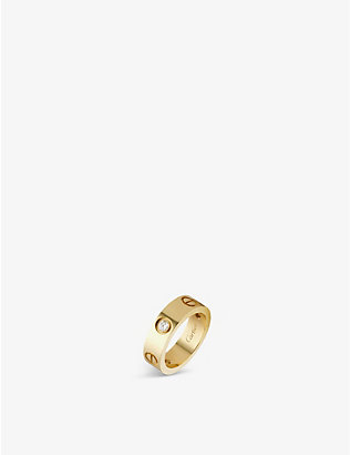 CARTIER: LOVE 18ct yellow-gold and 3 diamonds ring