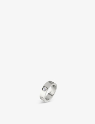 Shop Cartier Womens White Love 18ct White-gold And 3 Diamonds Ring