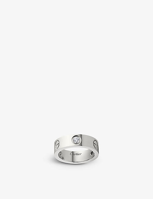 CARTIER: LOVE 18ct white-gold and 3 diamonds ring