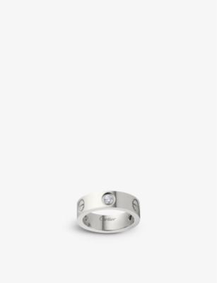 Shop Cartier Womens White Love 18ct White-gold And 3 Diamonds Ring