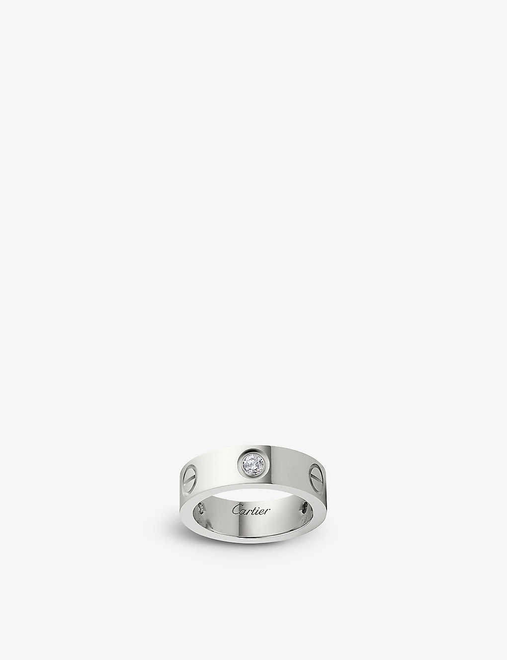 Shop Cartier Women's Love 18ct White-gold And 3 Diamonds Ring