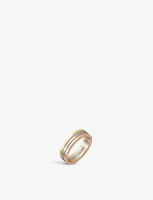CARTIER: Vendome Louis Cartier 18ct white-gold, yellow-gold and rose-gold wedding ring