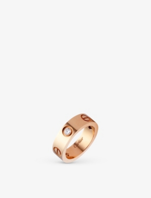 CARTIER: LOVE 18ct rose-gold and 3 diamonds ring