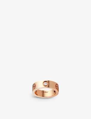 Cartier Womens Pink Love 18ct Rose-gold And 3 Diamonds Ring