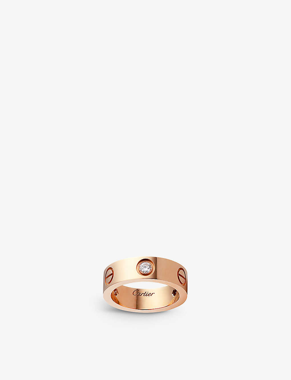 Cartier Womens Pink Love 18ct Rose-gold And 3 Diamonds Ring