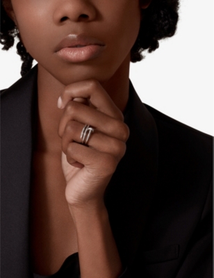 Shop Cartier Women's Juste Un Clou 18ct White-gold And 0.08ct Brilliant-cut Diamond Ring