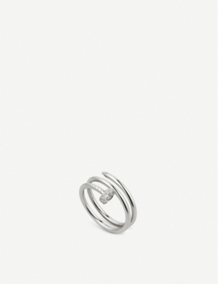 Cartier Womens White Juste Un Clou 18ct White-gold And 0.08ct Brilliant-cut Diamond Ring