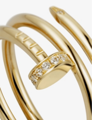 Shop Cartier Womens Yellow Gold Juste Un Clou 18ct Yellow-gold And 0.08ct Brilliant-cut Diamond Ring
